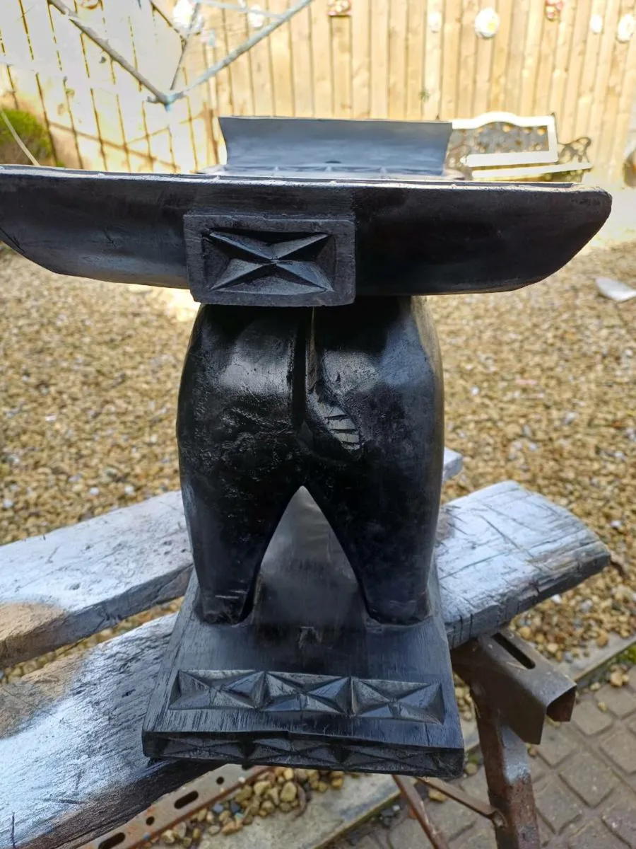 Vintage Ashanti Ebonised Elephant Stool - Image 4