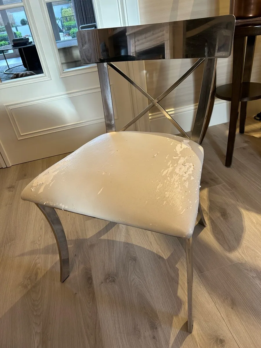 Chrome and faux leather chair - Image 2