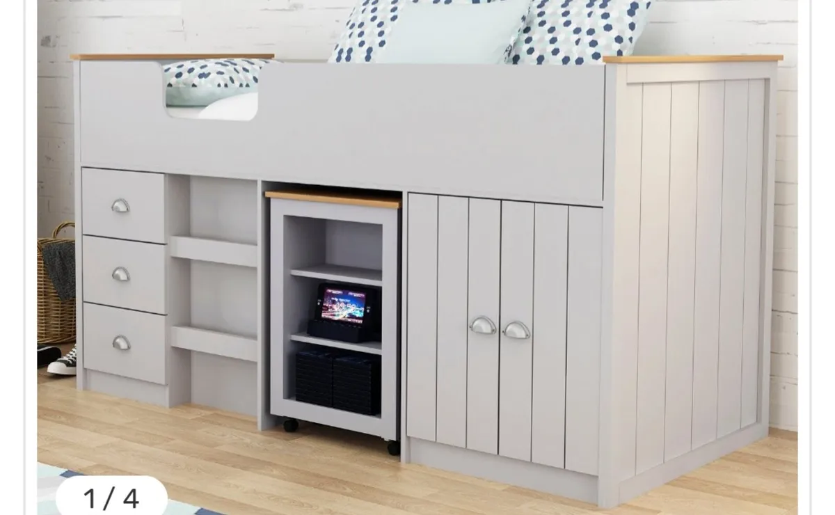 Grey Mid Sleeper Bed - Image 1