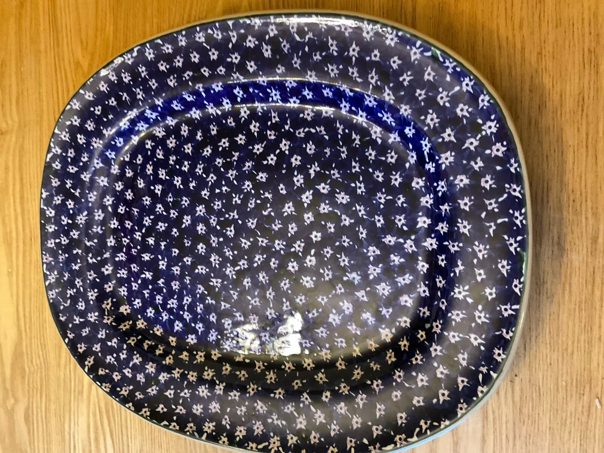 Nicholas Mosse large platter in dark blue lawn - Image 2