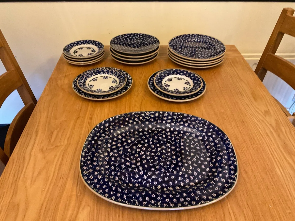 Nicholas Mosse large platter in dark blue lawn - Image 4