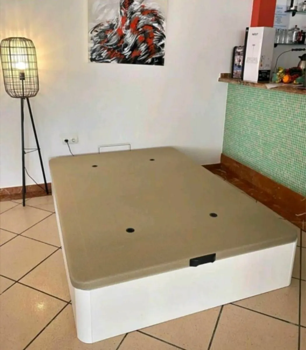 White Ottoman Storage Bed Double - Image 2