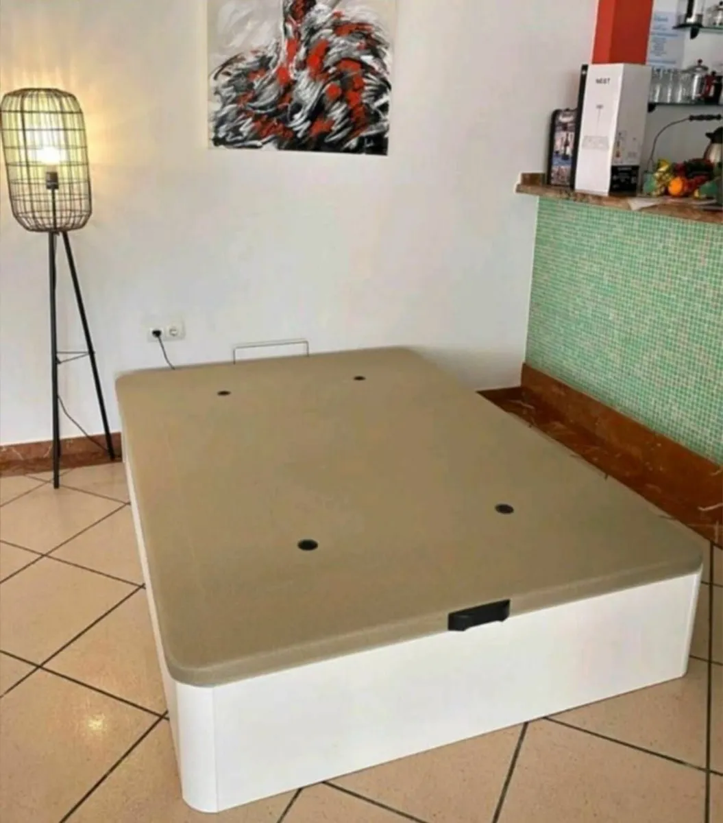 White Ottoman Storage Bed Double - Image 2