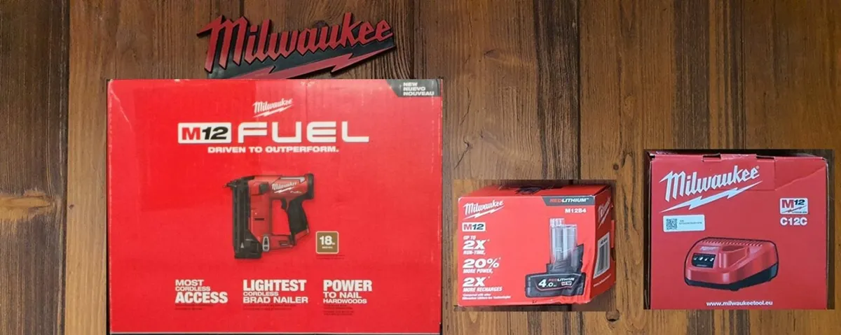 Milwaukee M12 Fuel 18Ga Brad Nailer kit - Image 1