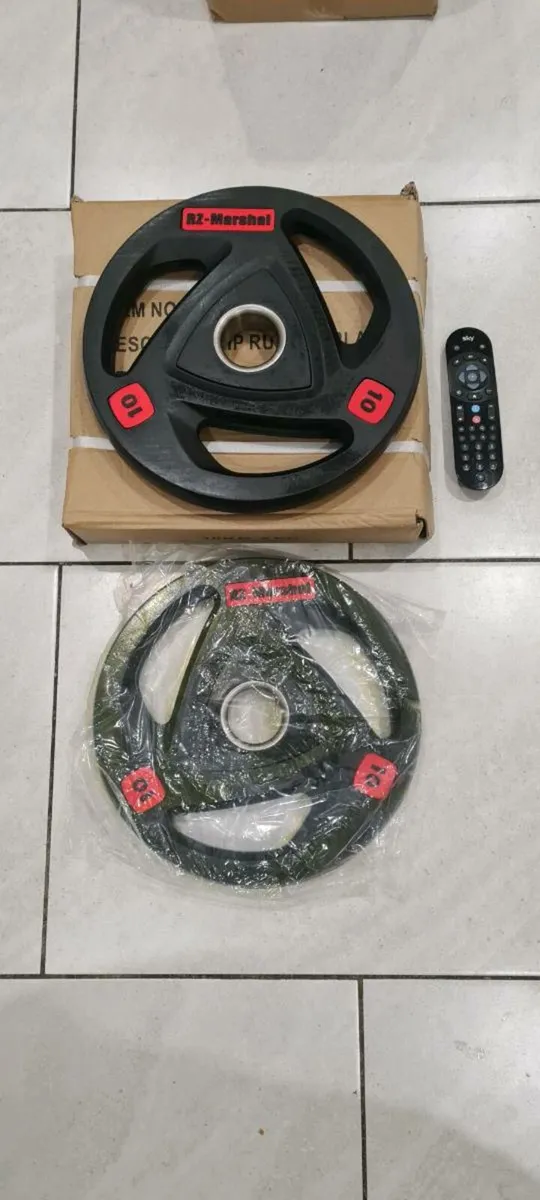 Brand new 2x10 kilo Olympic weight plates - Image 1