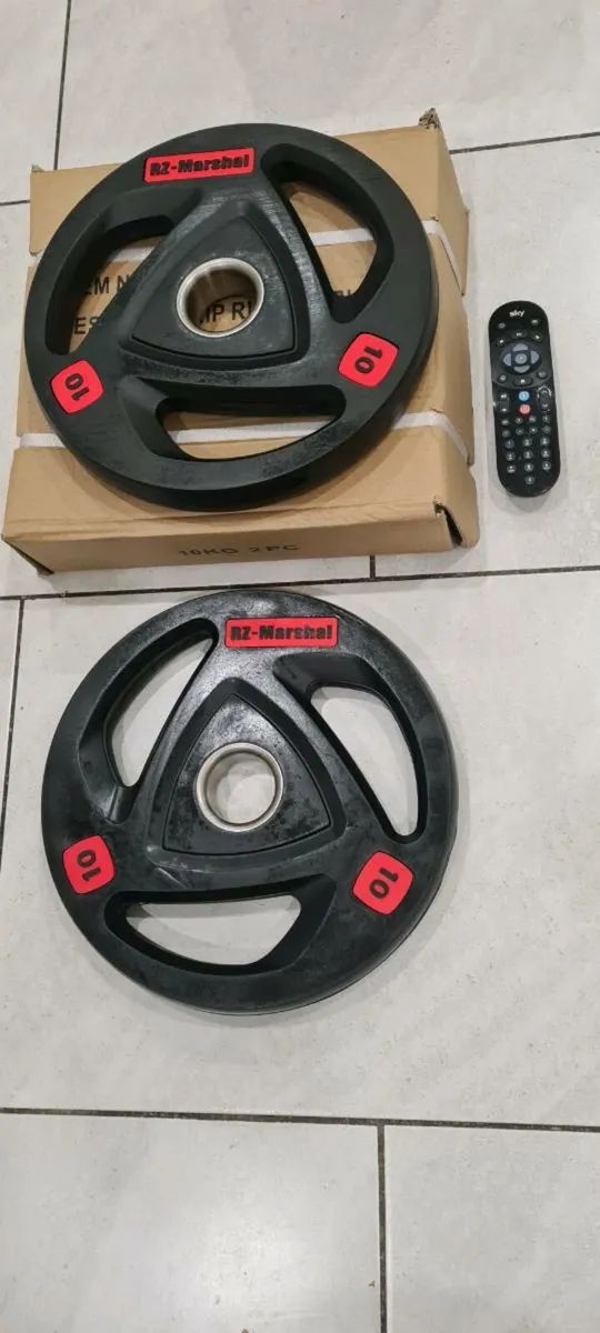 Brand new 2x10 kilo Olympic weight plates - Image 4