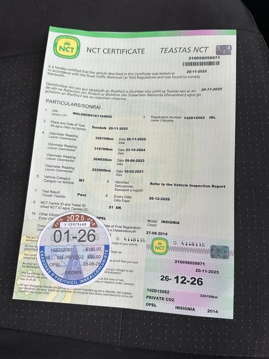142 opel insignia 2.0 diesel new nct 12/26 taxed - Image 2