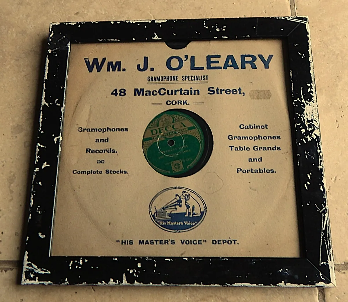 Vintage Framed Gramophone Record - Image 1