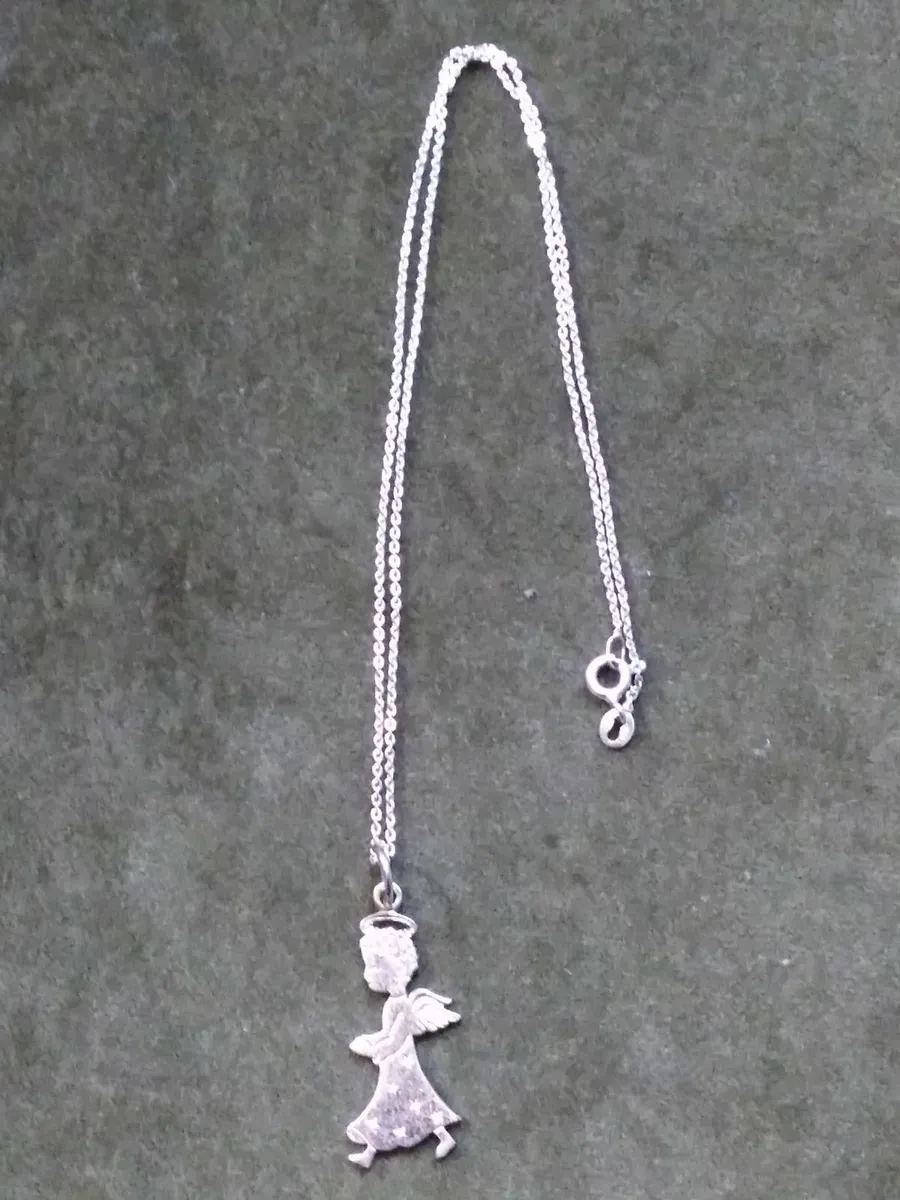Antique Sterling Silver Angel Necklace - Image 4