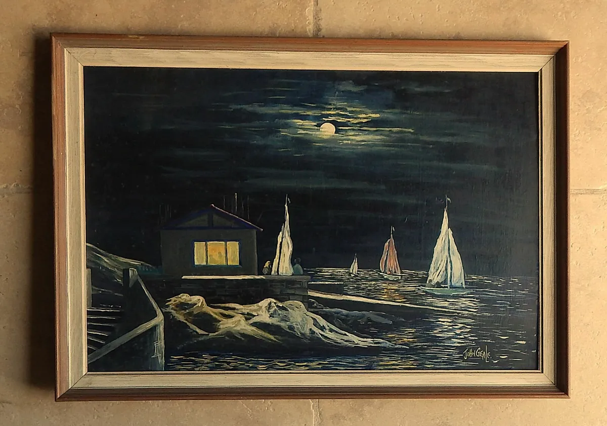 Large Signed Oil on Board Painting by John Geale - Image 1