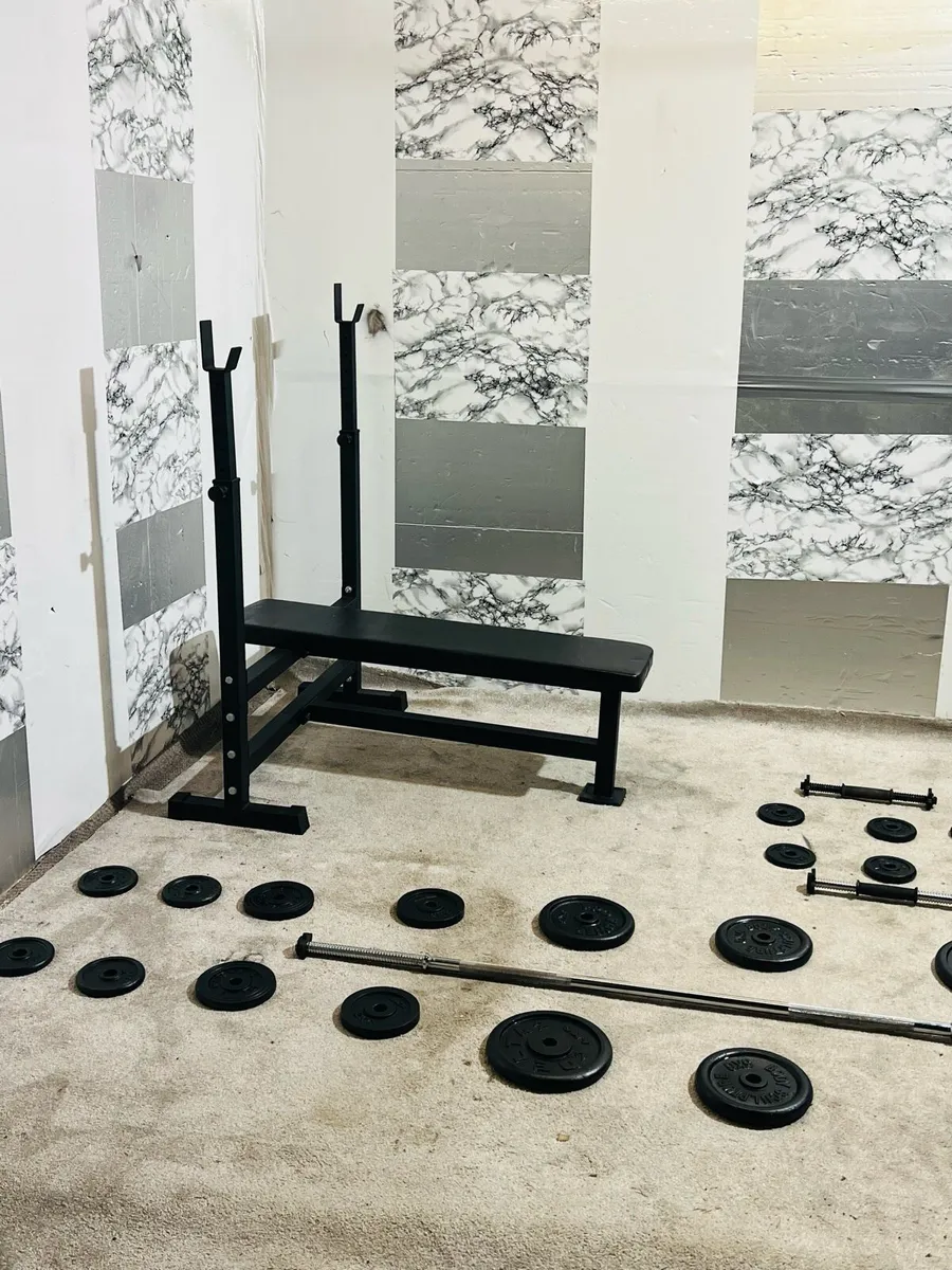 Weight bench weights barbell dumbbells - Image 2