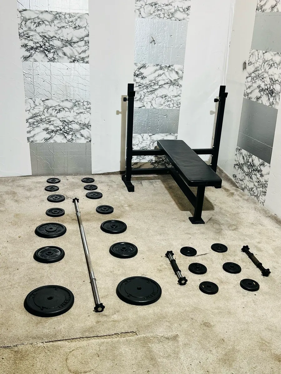 Weight bench weights barbell dumbbells - Image 1