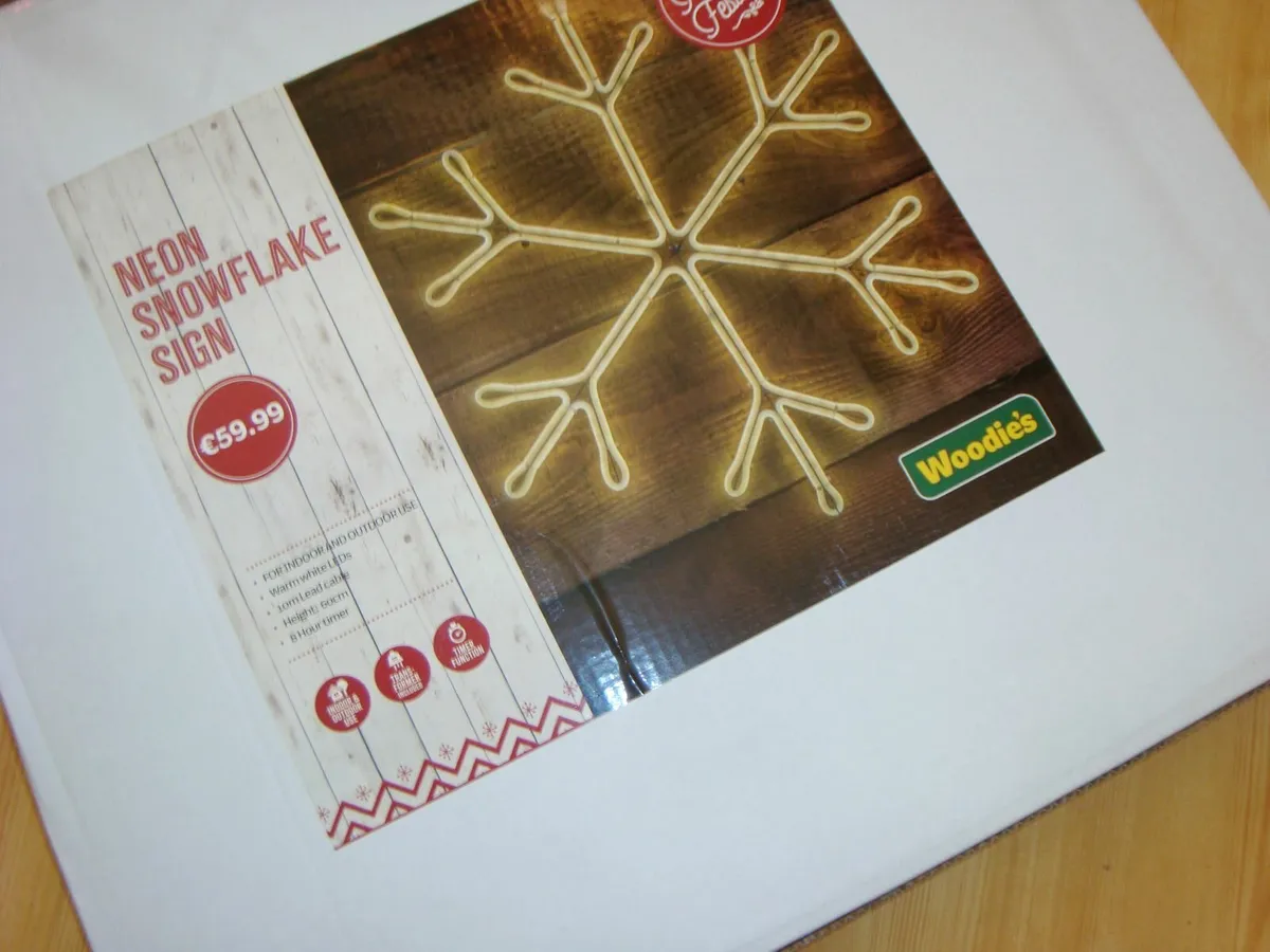 Christmas lights neon SNOWFLAKE sign - NEW - Image 2