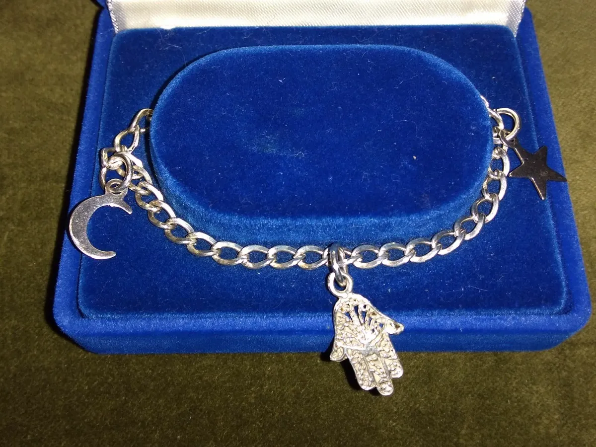 Vintage 925 Silver Charm Bracelet - Image 1