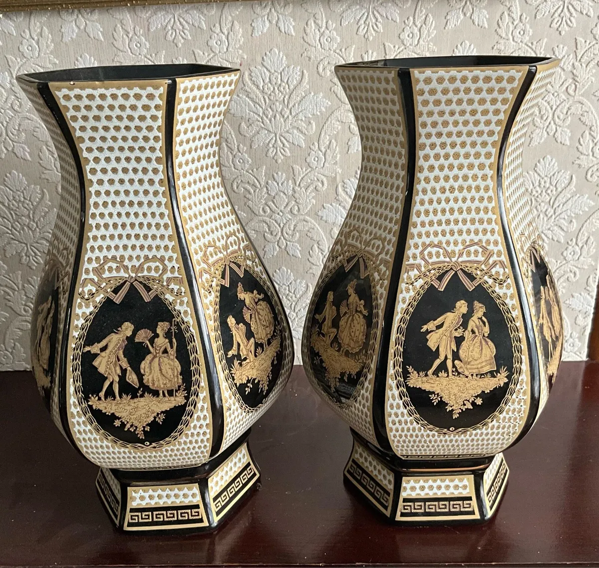 Pr.Unique Vintage Italian Style Ceramic Vases - Image 1