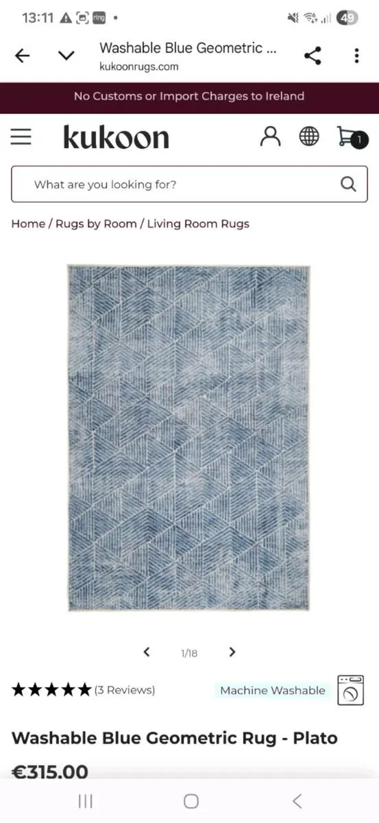 Large Blue Rug - Image 1