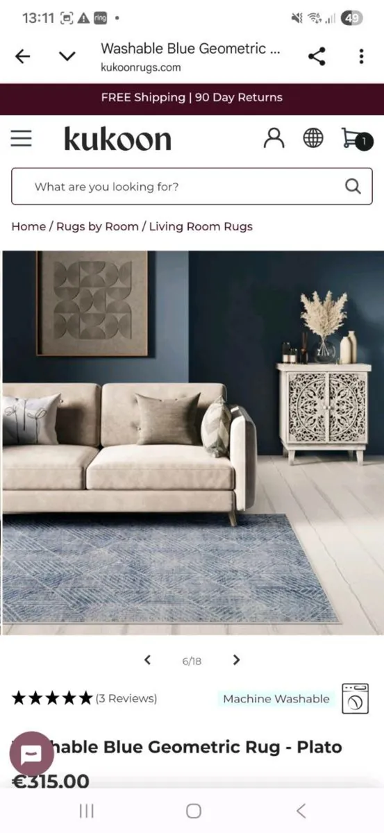 Large Blue Rug - Image 2