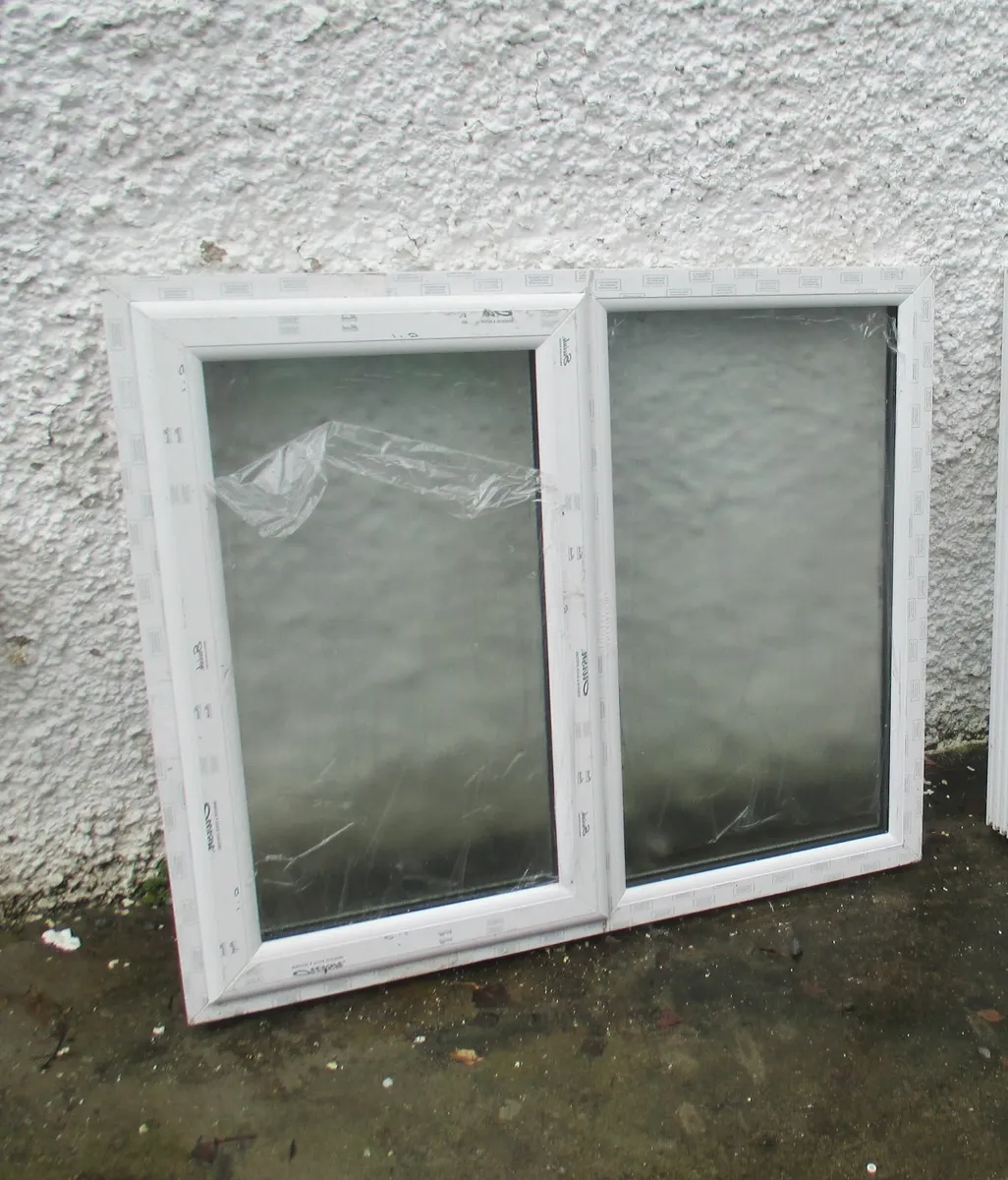 New PVC Double glazed windows, Frosted glass, x 2