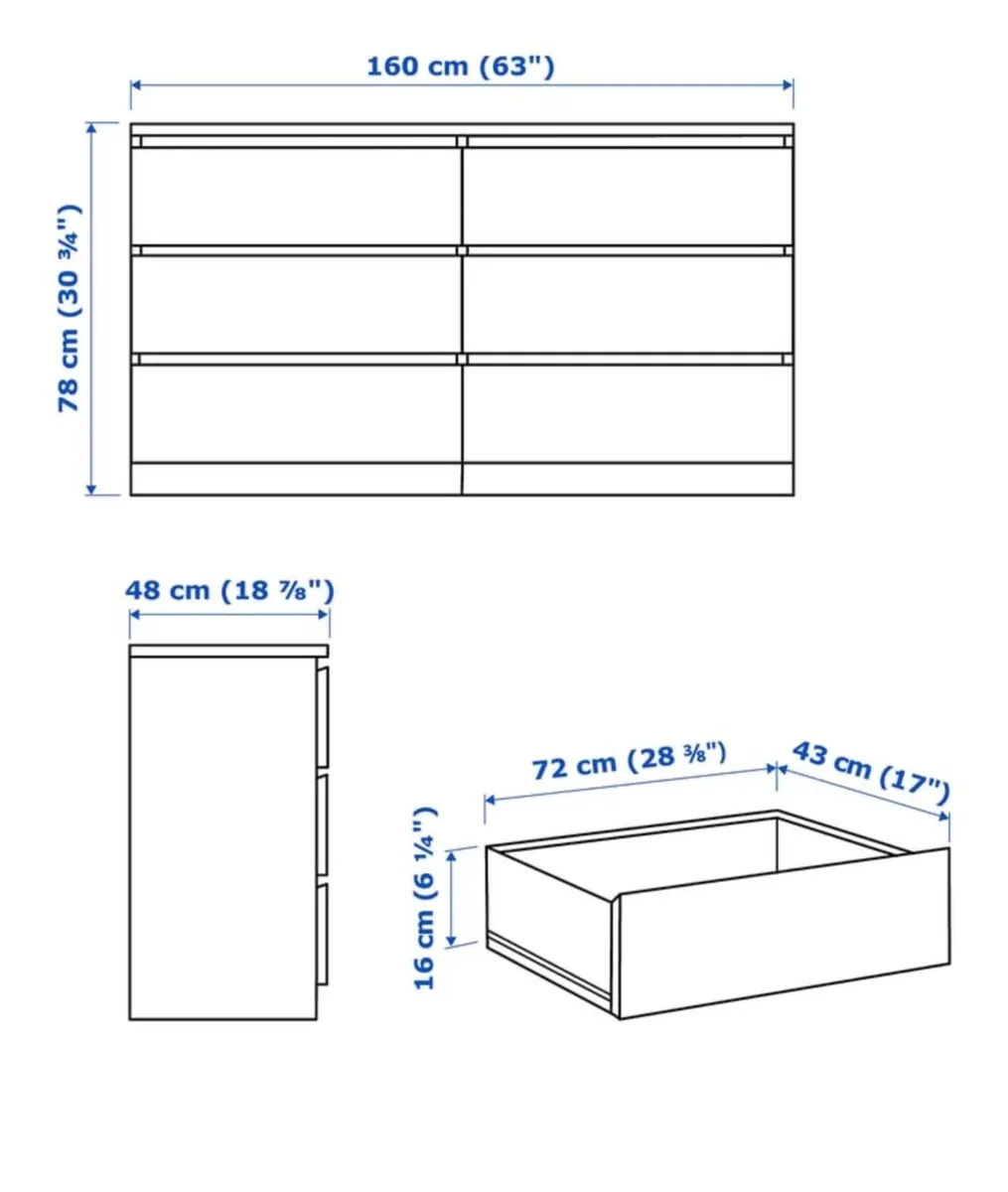 IKEA MALM Chest of 6 drawers - Image 4