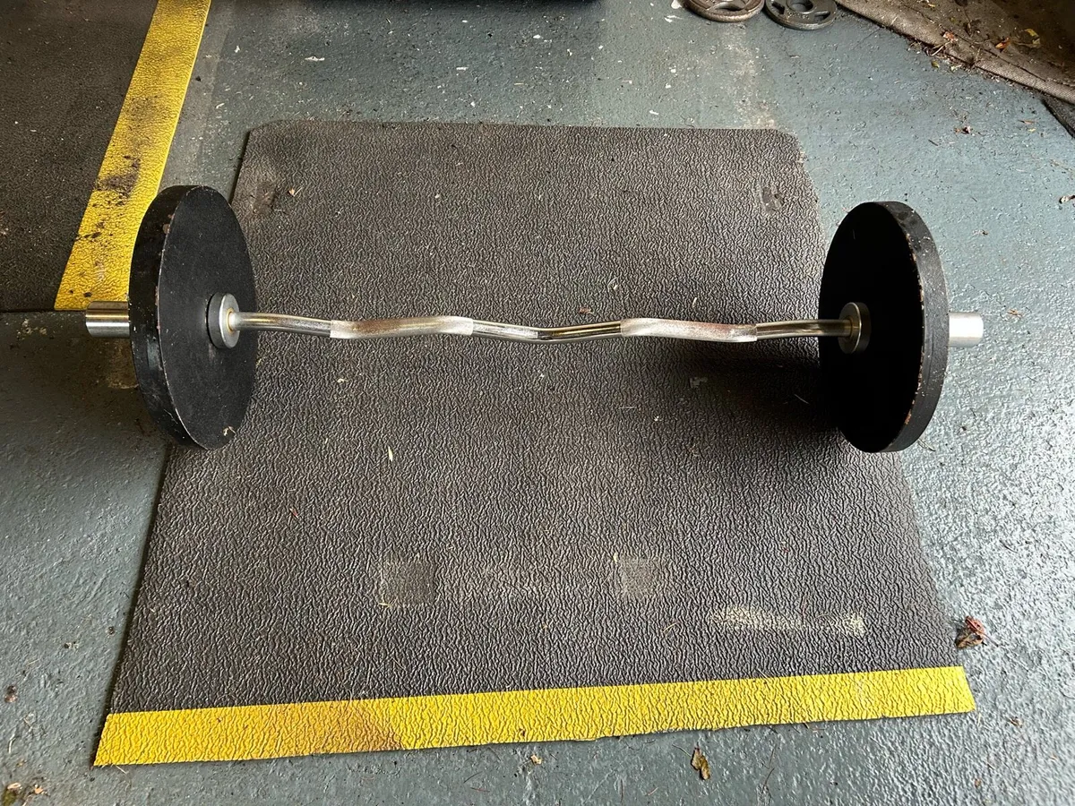 Ez Curl Bar + 15kg Weight Plates - Image 1