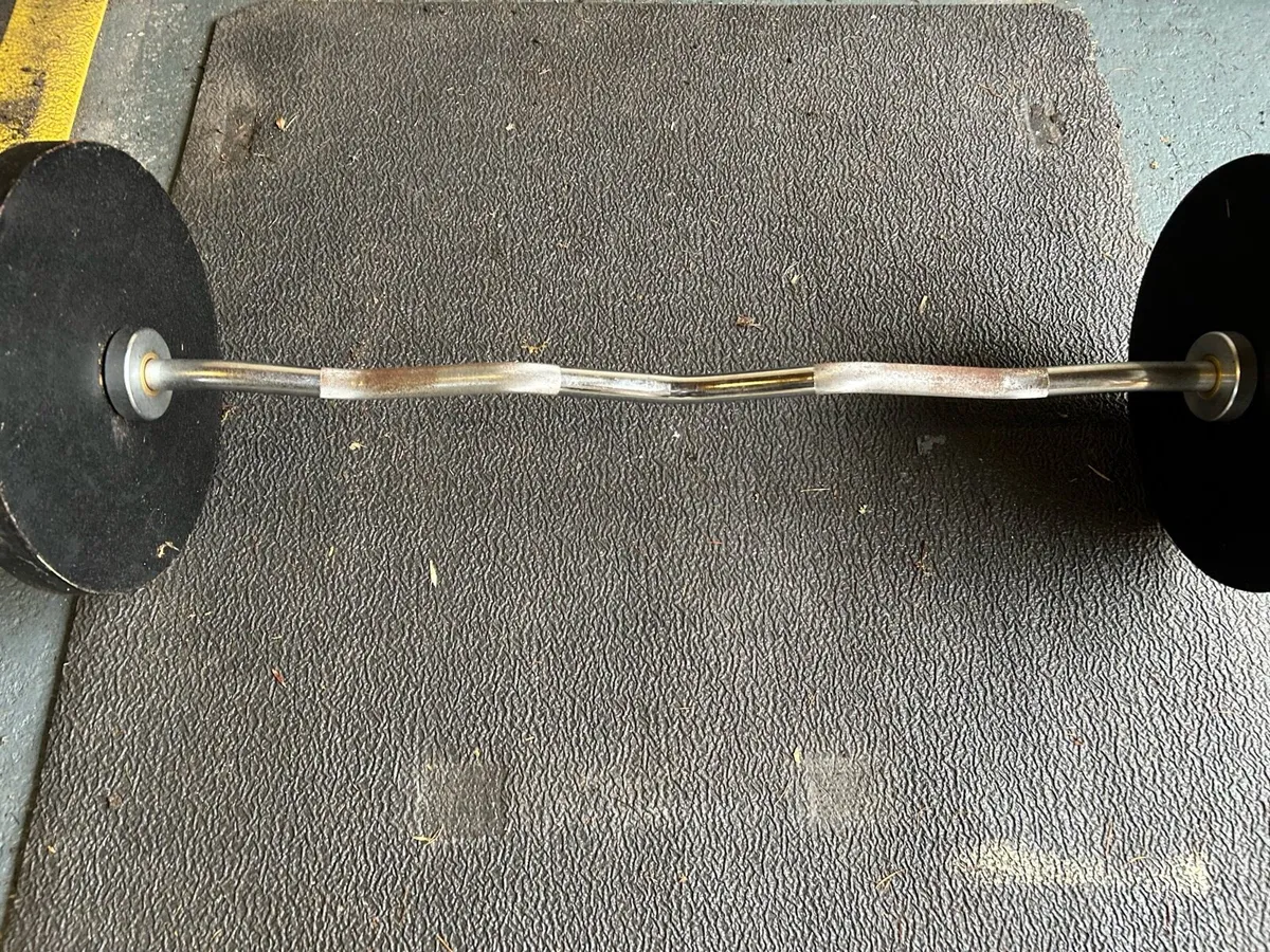 Ez Curl Bar + 15kg Weight Plates - Image 2