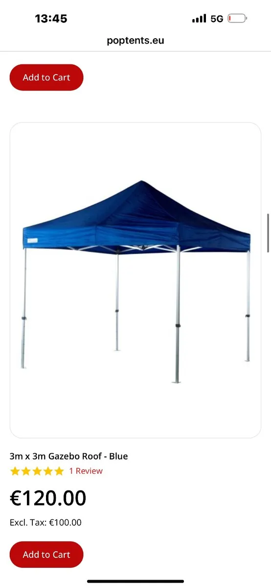 Brand new gazebo roof 3x3