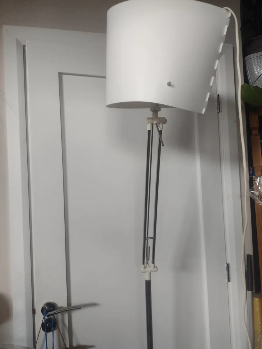 Tall chrome floor lamp heavy base - Image 3