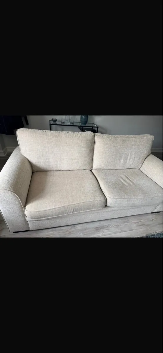 Beige 3 seater sofa - Image 1