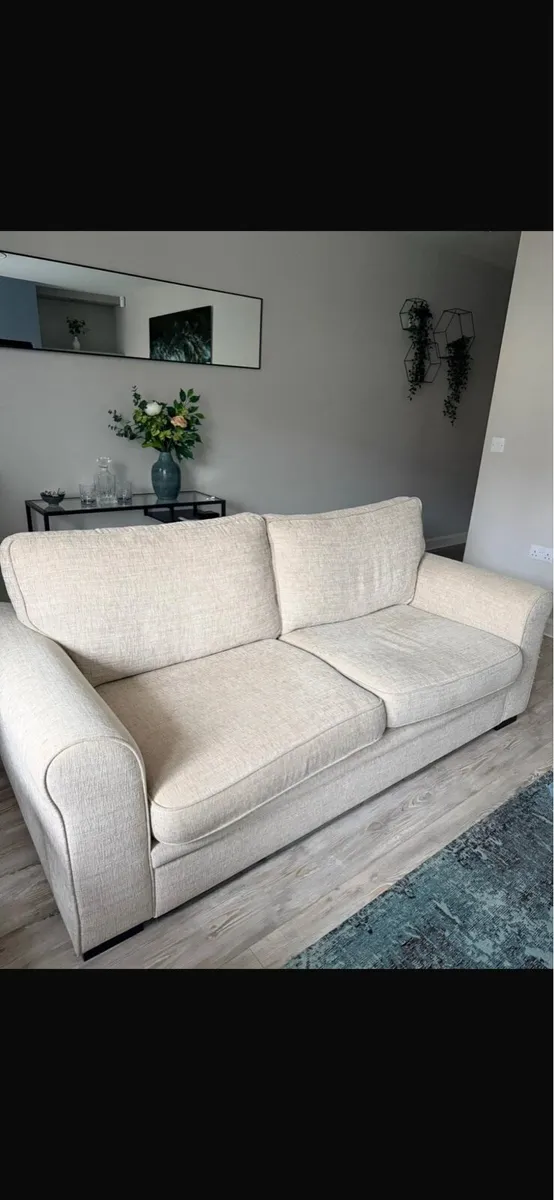 Beige 3 seater sofa - Image 2