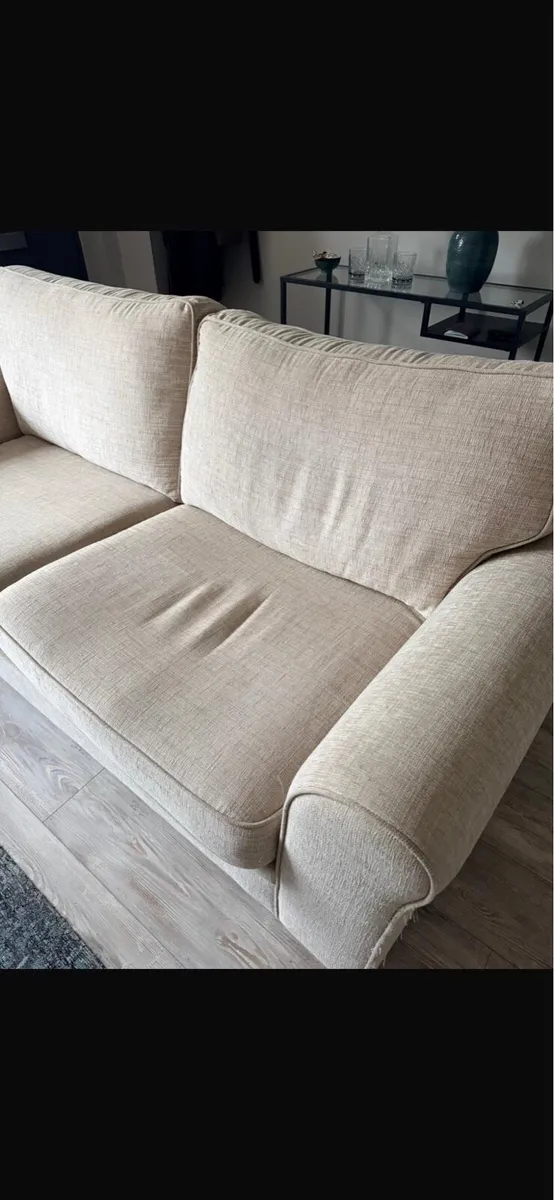 Beige 3 seater sofa - Image 3