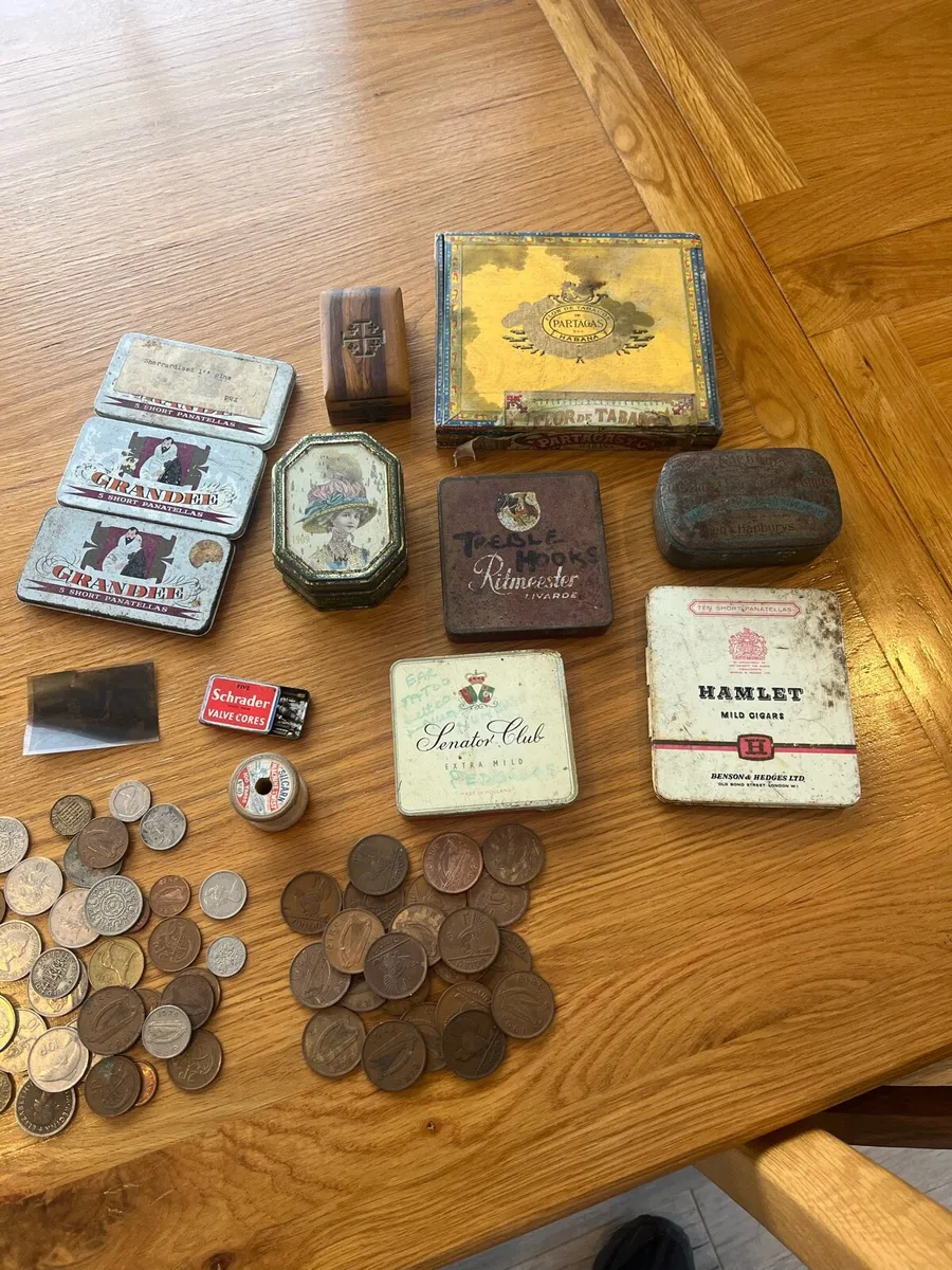 Mixed Lot of Collectables Coins, Antique Tins Etc - Image 3