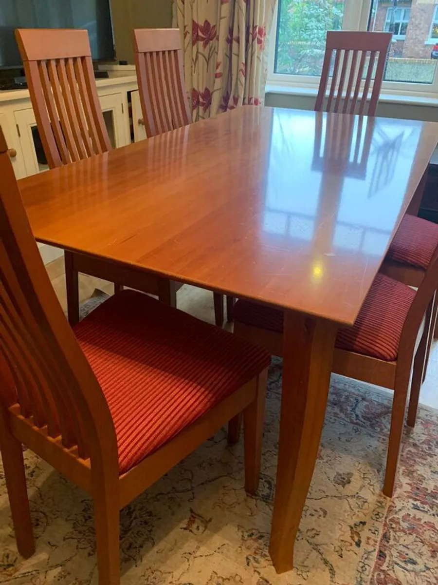 Cherrywood Dining Table and Six Chairs - Image 3