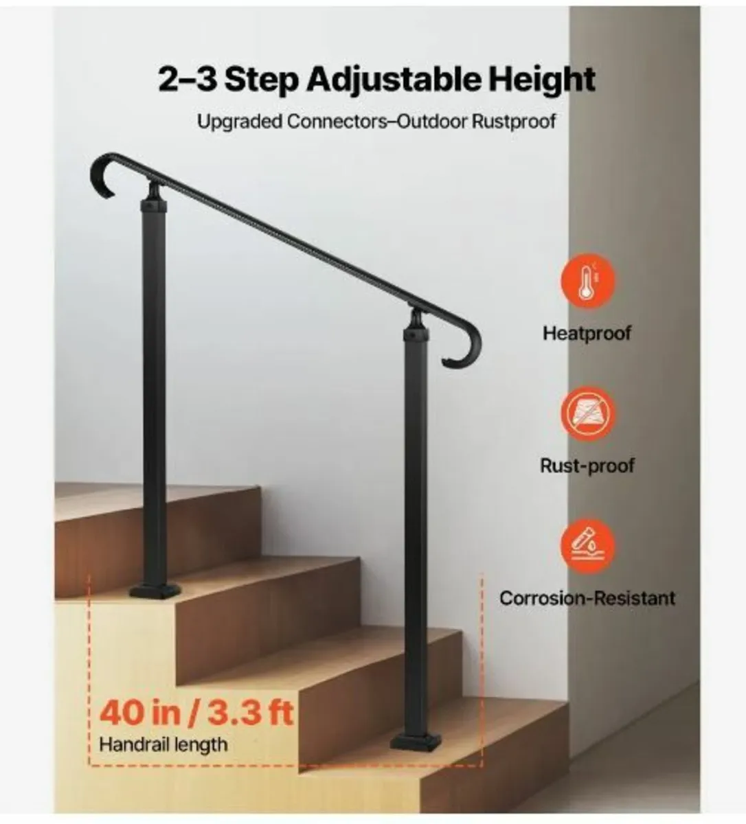 Handrails for Outdoor Steps, 2-3 Step - Image 2