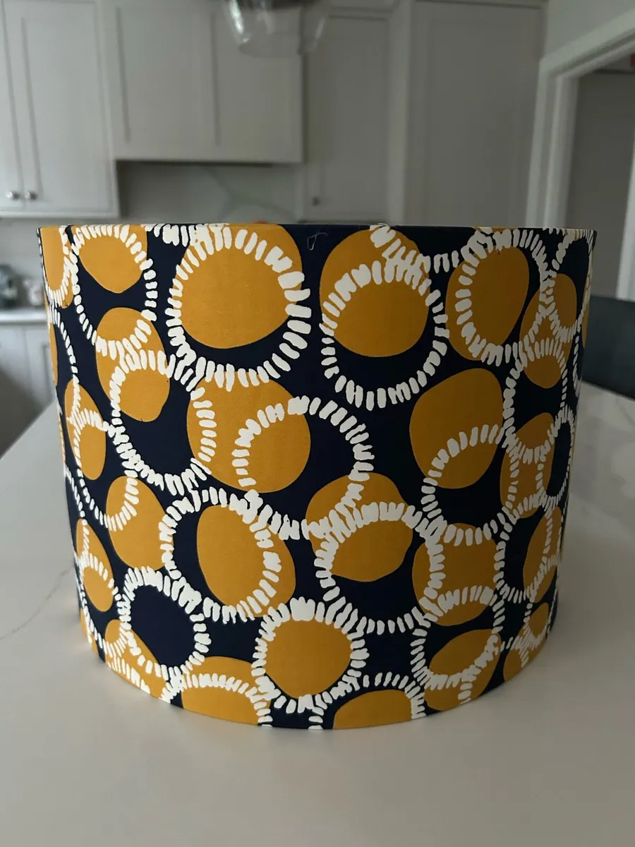 Unused Lamp shade - navy yellow and white - Image 1