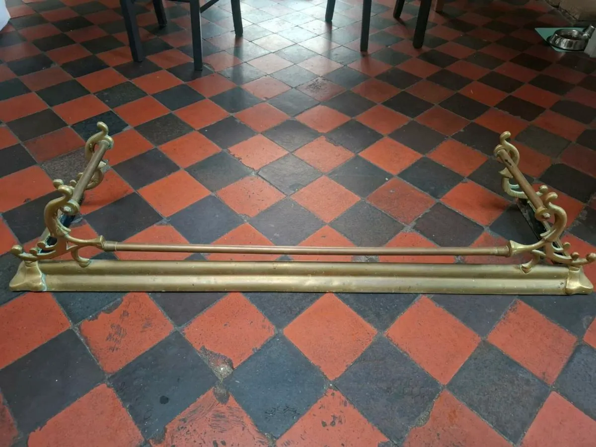 Antique Brass Surround for Fireplace - Image 1