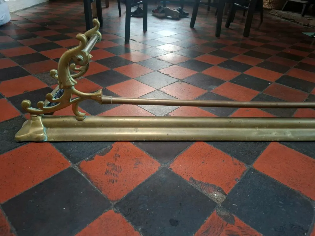 Antique Brass Surround for Fireplace - Image 2