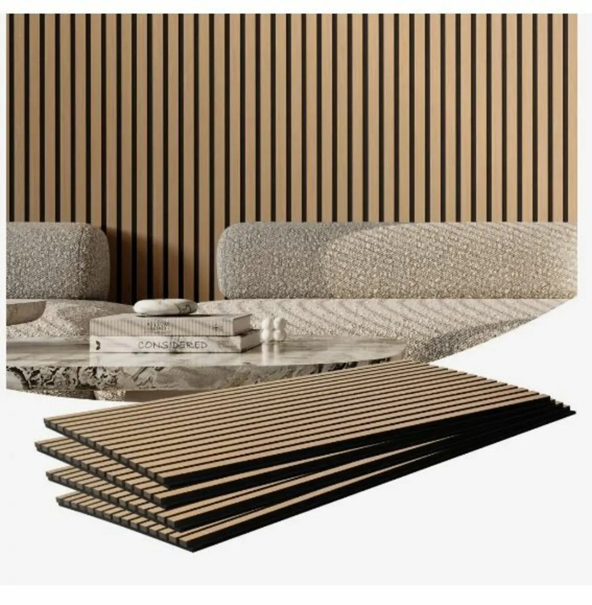 Wood Slat Acoustic Panels, 23.6 x 47.2 inch - Image 4