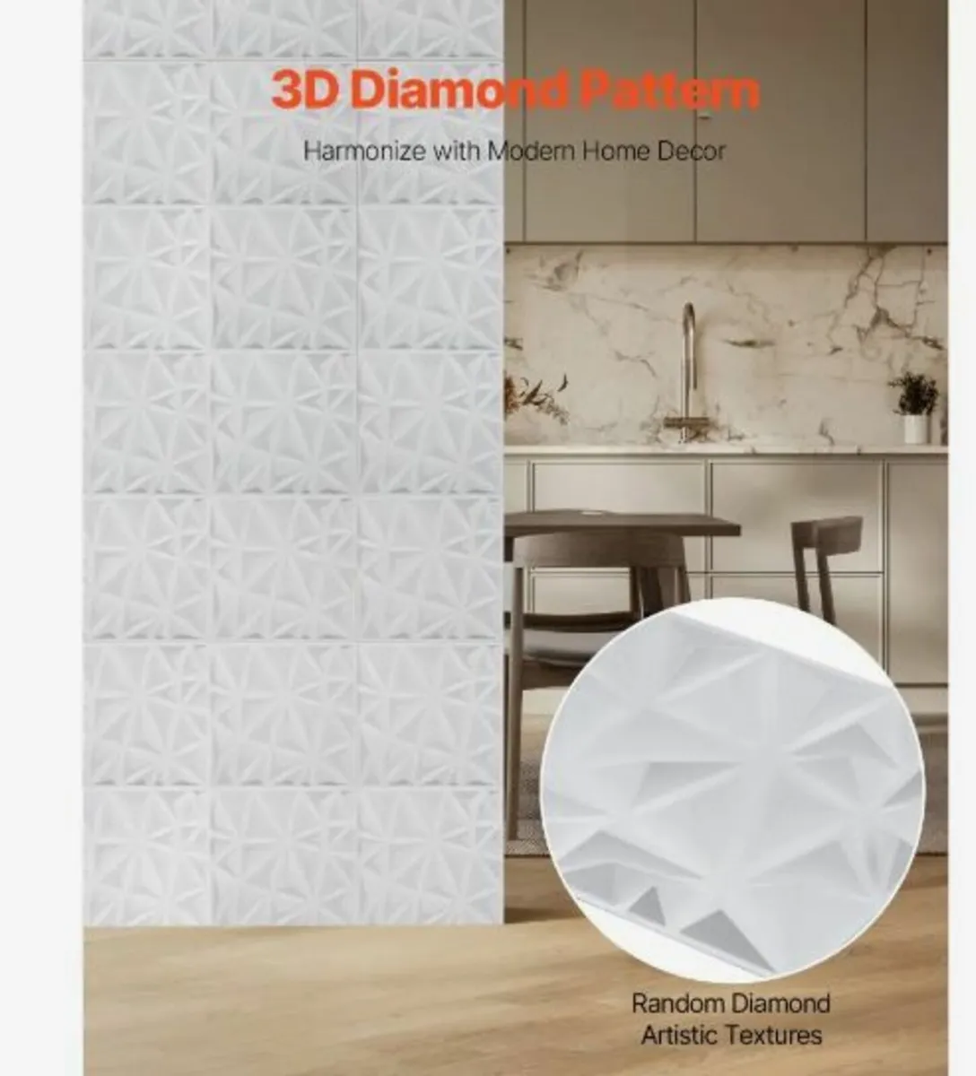 3D Wall Panels, 33-Pack 11.81 x 11.81 in PVC - Image 2