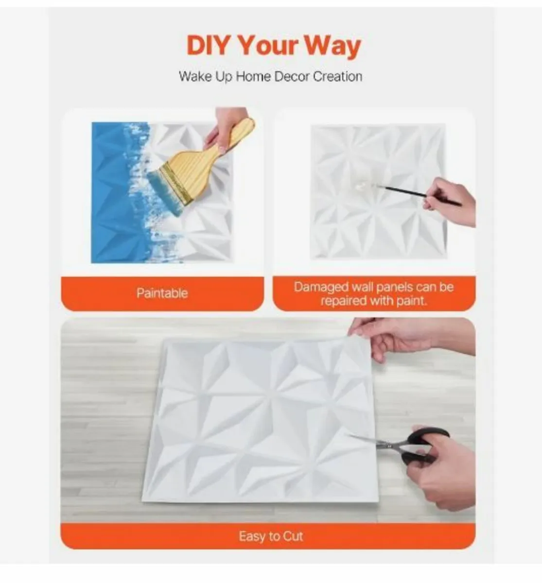 3D Wall Panels, 33-Pack 11.81 x 11.81 in PVC - Image 4