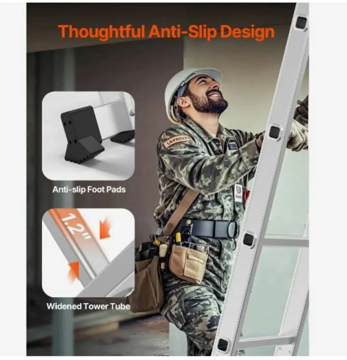 Multi-Purpose Folding Ladder, 7-in-1 Tall Step La - Image 2