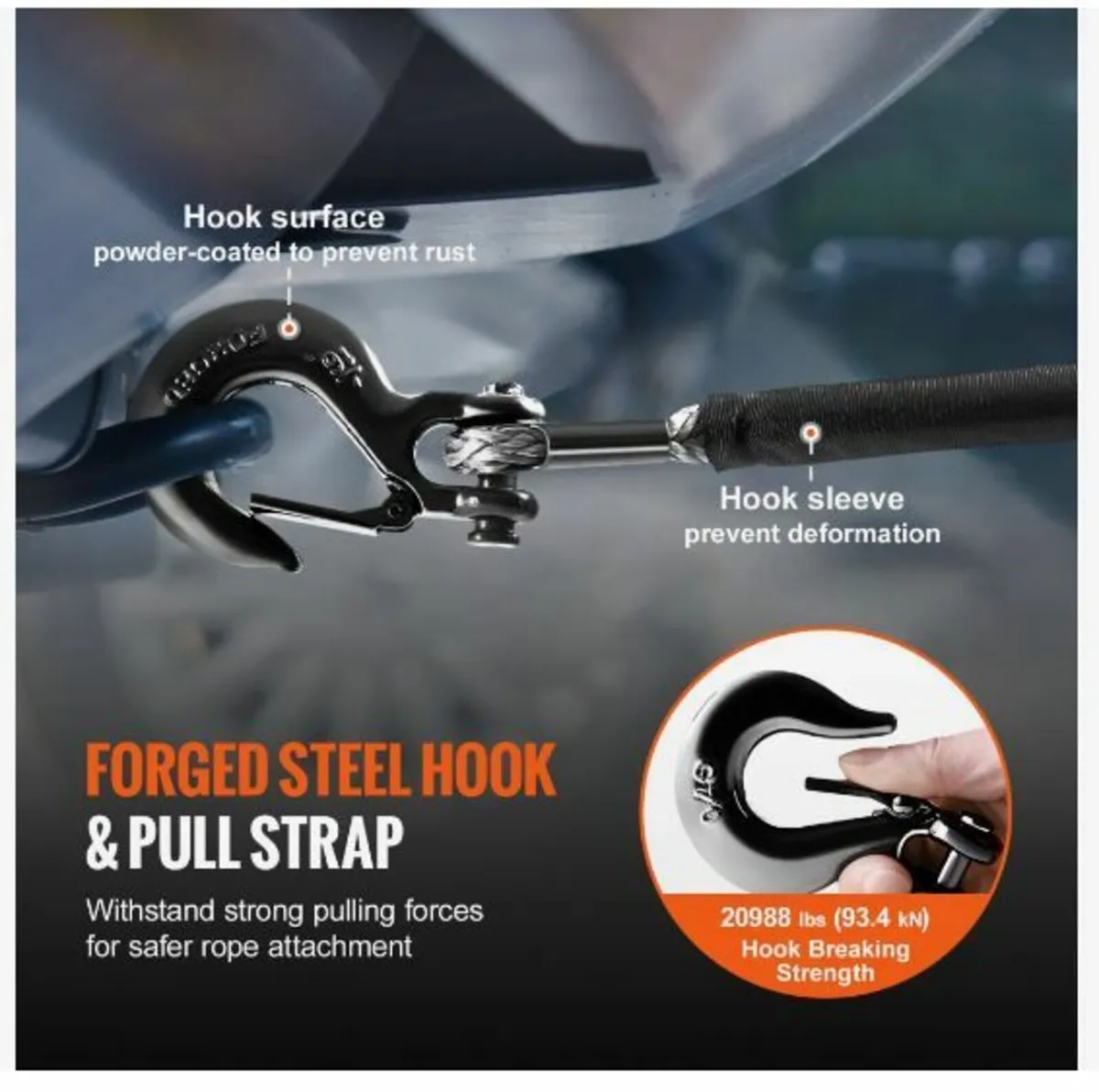 Synthetic Winch Rope, 9.5 mm x 25.91 m - Image 3