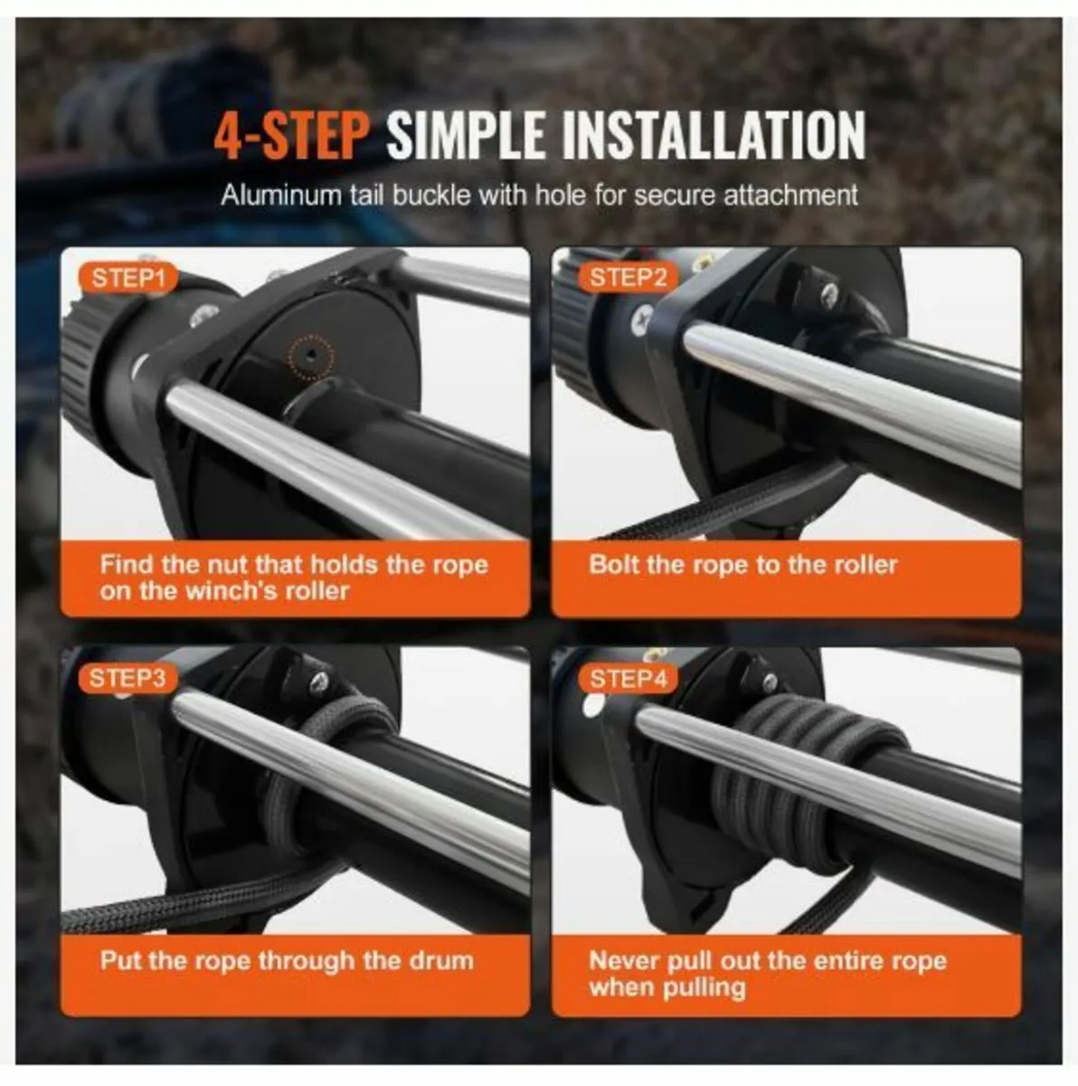 Synthetic Winch Rope, 9.5 mm x 25.91 m - Image 4