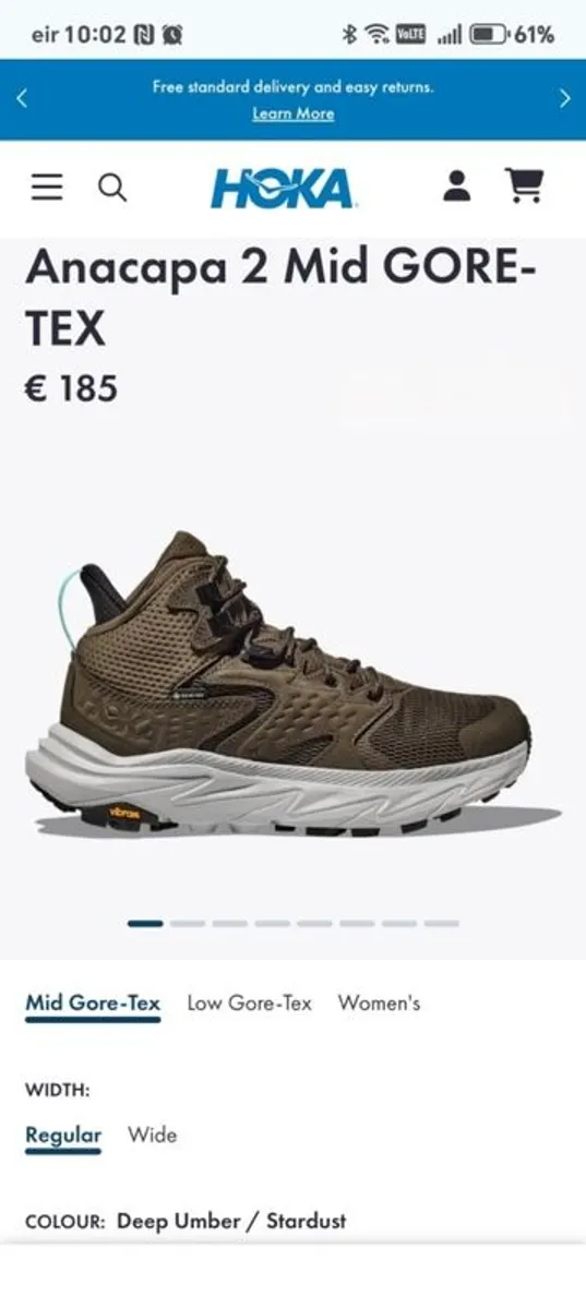 Hoka Anacapa 2 Goretex/Vibram Hiking Boots. Size 12, 47.5. - Image 1