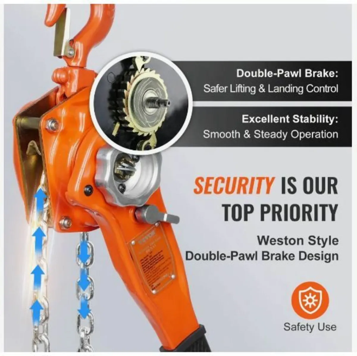 Manual Lever Chain Hoist, 3/4 Ton - Image 3