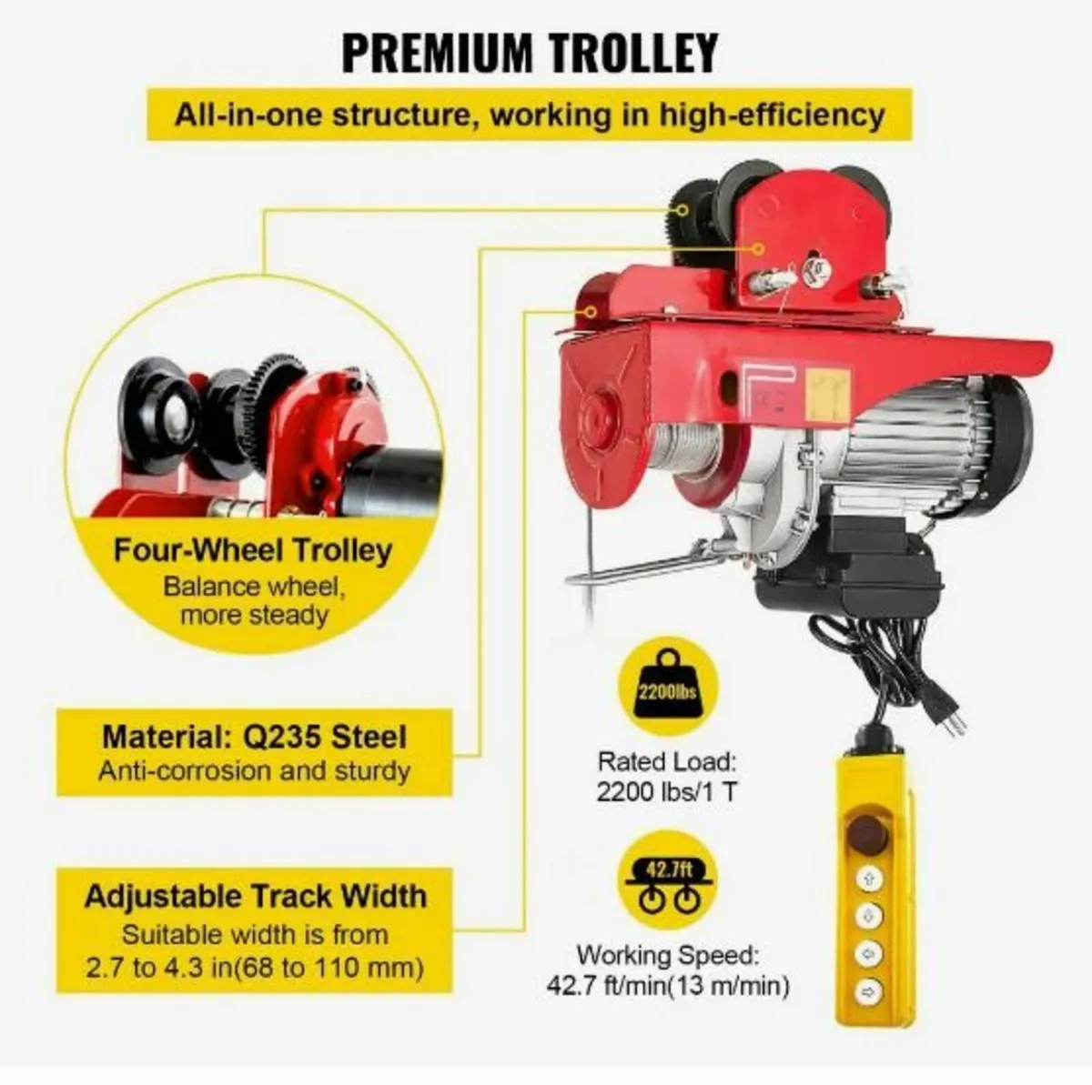 Electric Wire Rope Hoist with Trolley - Image 4
