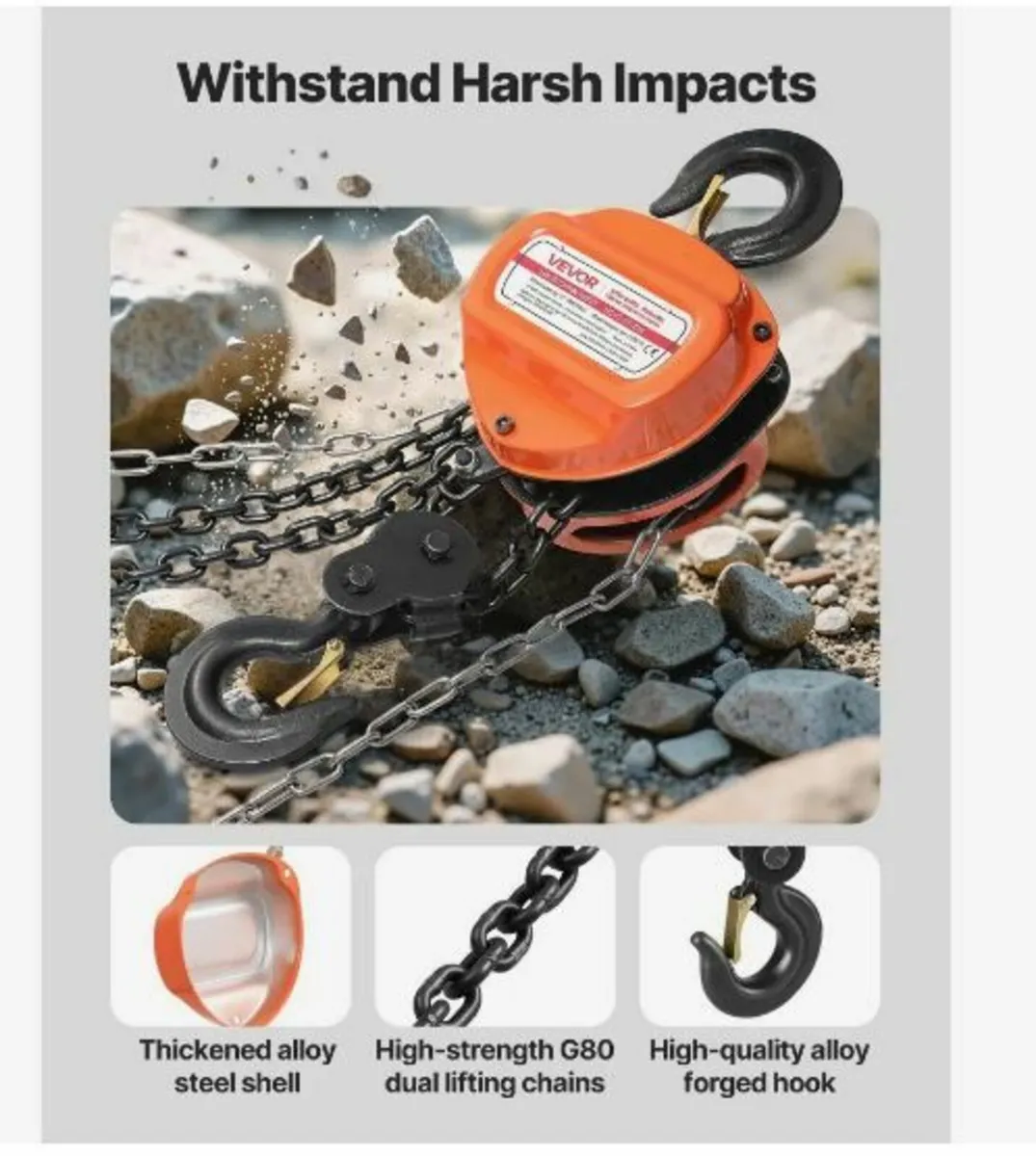 Hand Chain Hoist, 2 Ton Capacity - Image 2