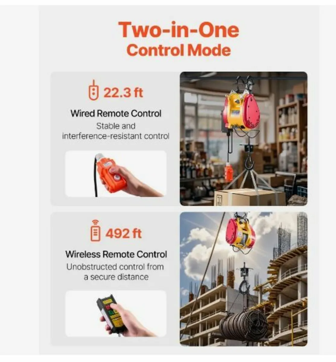 2-in-1 Electric Hoist Winch, 1100 lbs Capacity - Image 4