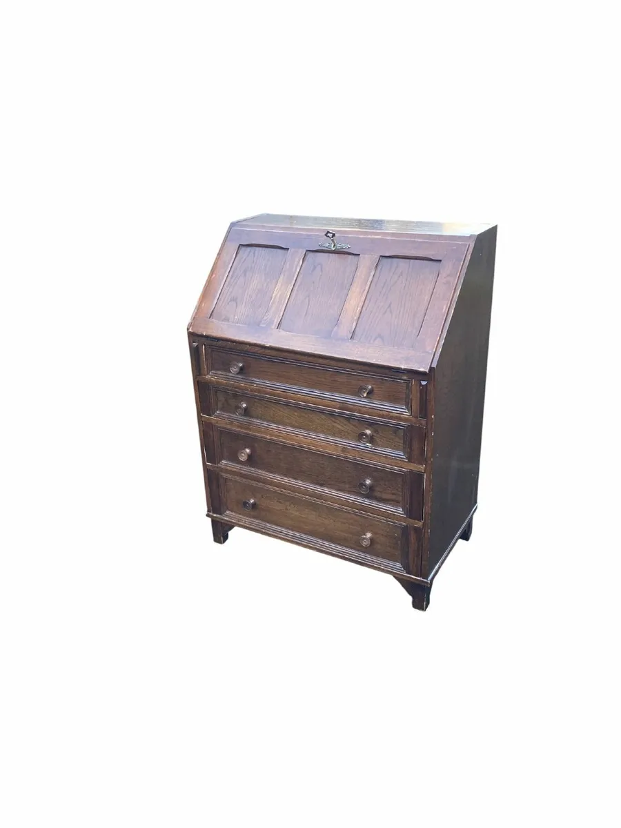 Vintage Bureau / Desk - Oak - Image 2