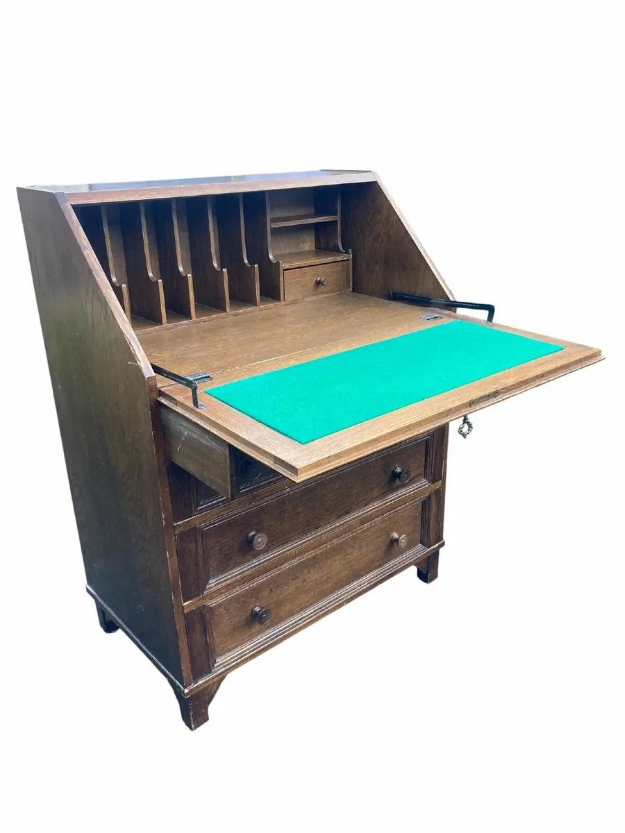 Vintage Bureau / Desk - Oak - Image 3