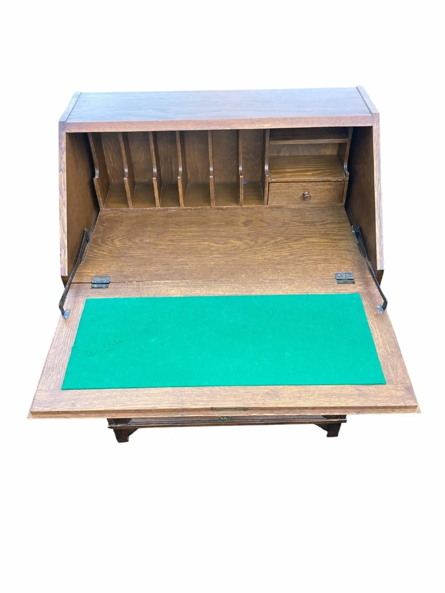 Vintage Bureau / Desk - Oak - Image 4